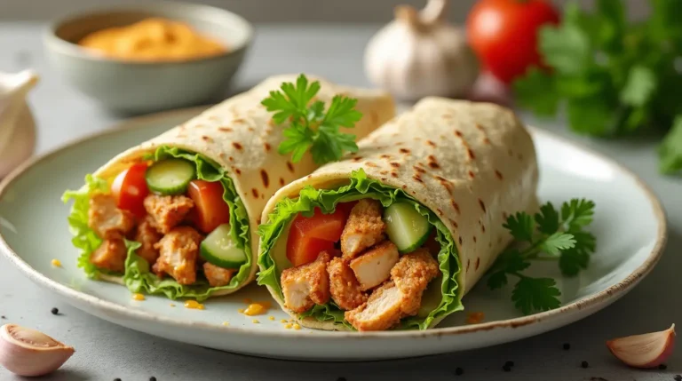 Cheesy Garlic Chicken Wraps