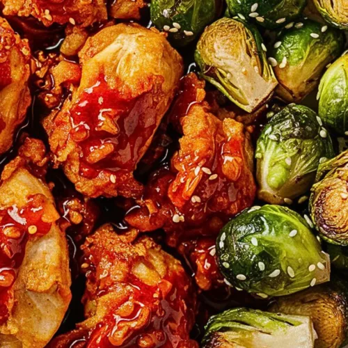 Air Fryer Sweet Chili Chicken and Brussels Sprouts