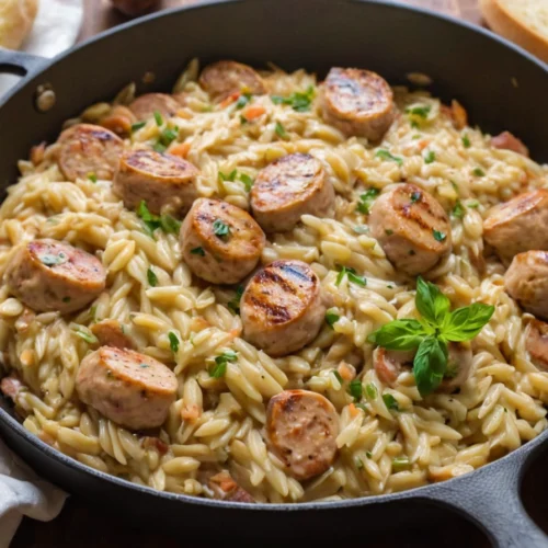 Creamy Chicken Sausage Orzo Ready in 25 Minutes