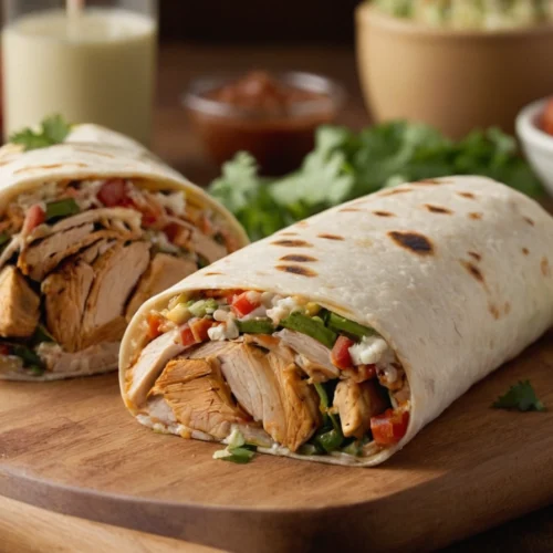 Creamy Garlic Chicken Wraps